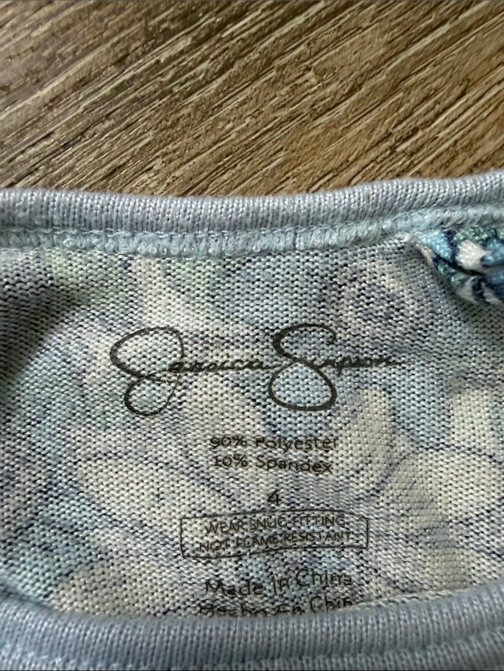 Jessica Simpson Blue Floral Kids Pajama Set